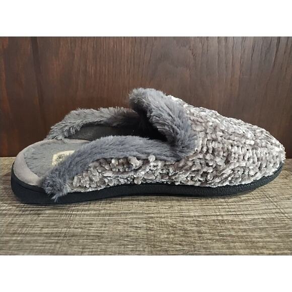 Dearfoams Women's Gray Cable Knit Chenille Clog Slide Size 7-8 Medium Slippers - Picture 4 of 7
